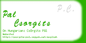 pal csorgits business card